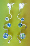 Oorbellen zilver met giethars
